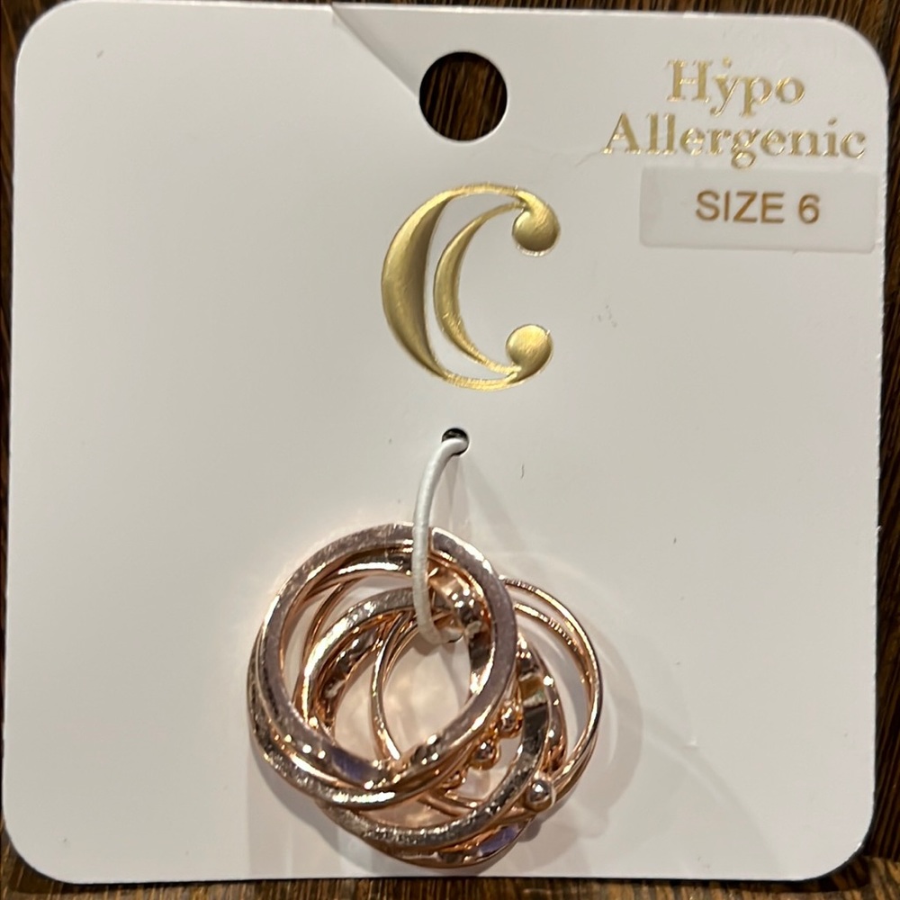 3/$15 Charming Charlie Rose Gold Stacking Rings Size 6 - New - Lot 368